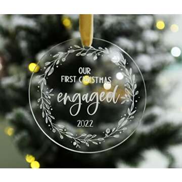 Engagement Ornament 2022 Engaged Christmas Ornament 2022 Engagement Gift Our First Christmas Engaged Ornament 2022