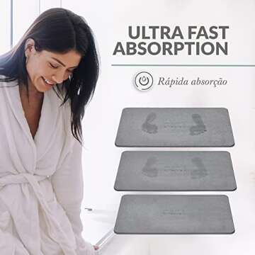 Momo Lifestyle Stone Bath Mat Large Drytomita 32" X 20" Graphite Gray, Diatomaceous Earth Bath Mat, Bathroom Mat Quick Dry, Stone Bath Mats for Bathroom, Absorbent Bath Mat, Bath Stone Mat XL