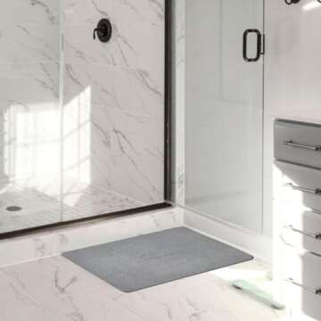 Momo Lifestyle Stone Bath Mat Large Drytomita 32" X 20" Graphite Gray, Diatomaceous Earth Bath Mat, Bathroom Mat Quick Dry, Stone Bath Mats for Bathroom, Absorbent Bath Mat, Bath Stone Mat XL