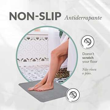 Momo Lifestyle Stone Bath Mat Large Drytomita 32" X 20" Graphite Gray, Diatomaceous Earth Bath Mat, Bathroom Mat Quick Dry, Stone Bath Mats for Bathroom, Absorbent Bath Mat, Bath Stone Mat XL