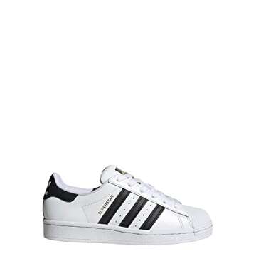 adidas Originals unisex child Superstar Sneaker, White/Black/White, 5.5 Big Kid US