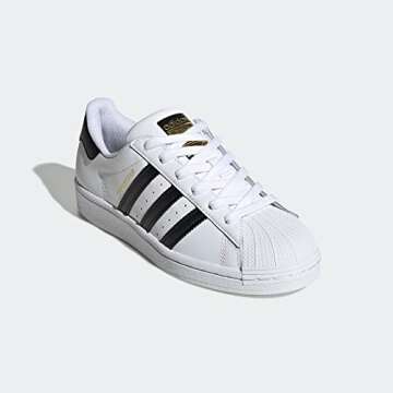 adidas Originals unisex child Superstar Sneaker, White/Black/White, 5.5 Big Kid US