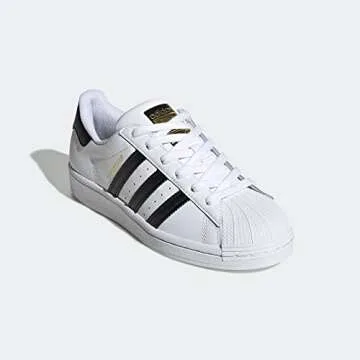 adidas Originals unisex child Superstar Sneaker, White/Black/White, 5.5 Big Kid US