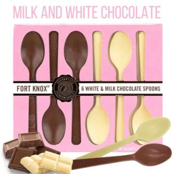 Ultimate Chocolate Stirring Spoon Assortment with Milk, Dark, and White Chocolates, Edible Spoons for Hot Cocoa and Gourmet Gift Basket Stuffers, Pack of 3, 18 Spoons Total