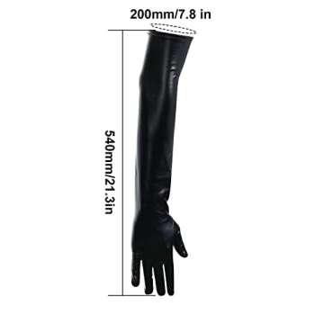 KINBOM Long Elbow Gloves, Leather Gloves Long Cat Woman Accessories Stretchy 80's Gloves Opera Glove...