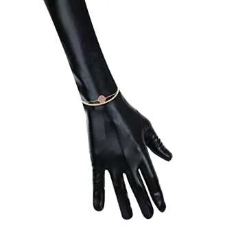 KINBOM Long Elbow Gloves, Leather Gloves Long Cat Woman Accessories Stretchy 80's Gloves Opera Gloves Evening Party Dance Glove for Woman (Black)