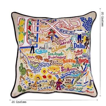 Catstudio Texas Embroidered Decorative Throw Pillow