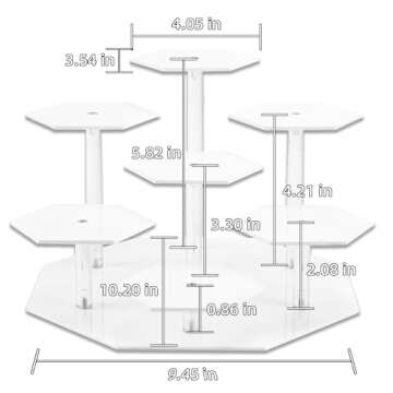 LUOBAO Acrylic Display Risers,Display Riser,Cupcake Display Stand Steps, Organizer Shelf Stand for F...