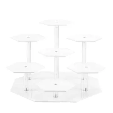 LUOBAO Acrylic Display Risers,Display Riser,Cupcake Display Stand Steps, Organizer Shelf Stand for Figures,Cosmetics