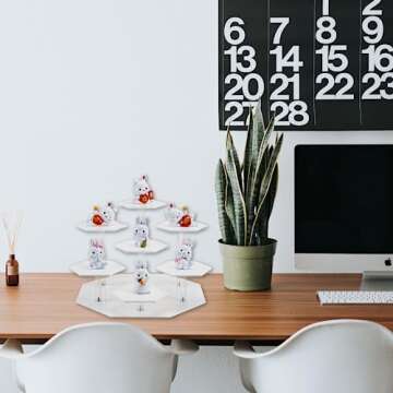 LUOBAO Acrylic Display Risers,Display Riser,Cupcake Display Stand Steps, Organizer Shelf Stand for Figures,Cosmetics