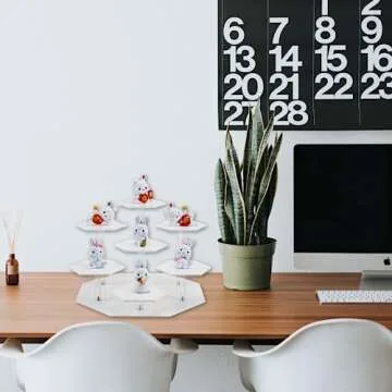 LUOBAO Acrylic Display Risers,Display Riser,Cupcake Display Stand Steps, Organizer Shelf Stand for Figures,Cosmetics