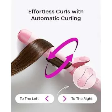 Wavytalk Rotating Curling Iron Set, Curlmaker Pro, Automatic Hair Curler with 3 Sizes Ceramic Barrel (0.5"-1"-1.25") for Tight & Spiral Curls and Beach Waves, Effortless Get Long-Lasting Styling, Pink
