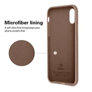 OTOFLY Liquid Silicone Gel Rubber Full Body Protection Shockproof Case for iPhone Xs/iPhone X，Anti-Scratch&Fingerprint Basic-Cases，Compatible with iPhone X/iPhone Xs 5.8 inch (2018), (Light Brown)