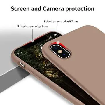 OTOFLY Liquid Silicone Gel Rubber Full Body Protection Shockproof Case for iPhone Xs/iPhone X，Anti-Scratch&Fingerprint Basic-Cases，Compatible with iPhone X/iPhone Xs 5.8 inch (2018), (Light Brown)