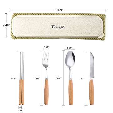 Portable Flatware Set, Eco-Friendly Camping Cutlery, Stylish Utensils with Carry Case