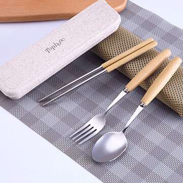 Portable Flatware Set for Travel and Camping