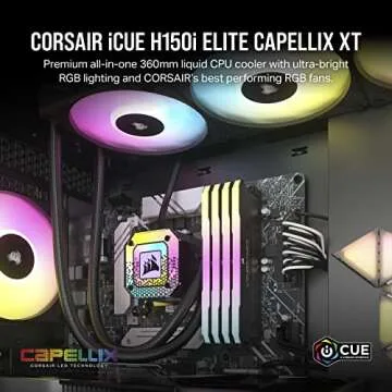 Corsair iCUE H150i Elite CAPELLIX XT Liquid CPU Cooler - RGB & 360mm Radiator