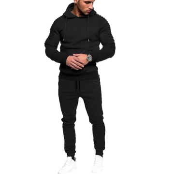 COOFANDY Men's 2 Piece Tracksuit - Casual Hoodie & Jogger Set