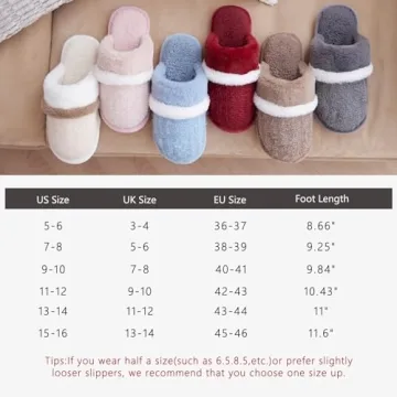 Fuzzy Memory Foam Slippers for Women - Indoor/Outdoor