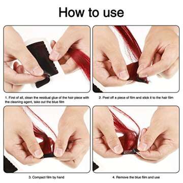 Blulu 360 Pcs Hair Extension Tape Tabs Bulk Double Sided Strong Adhesive Hair Tape in Extension Replacement Wig Strip Waterproof Beauty Tool for Hair Lace Wigs Toupee Hairpiece Supply(Black)