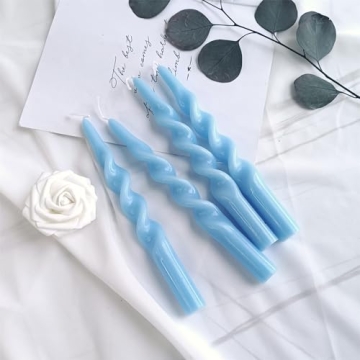 Gedengni Blue Spiral Taper Candle Set - Elegant Home Decor