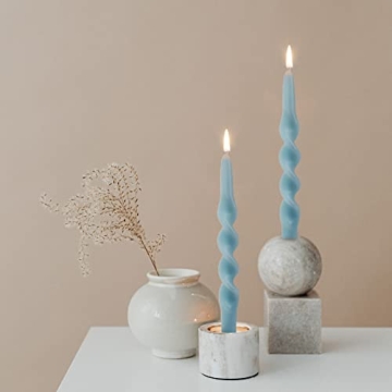 Gedengni Blue Spiral Taper Candle Set - Elegant Home Decor