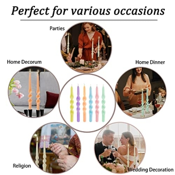 Gedengni Blue Spiral Taper Candle Set - Elegant Home Decor