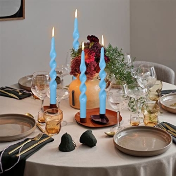 Gedengni Blue Spiral Taper Candle Set - Elegant Home Decor
