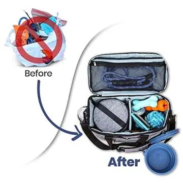 Rubyloo The Original Doggy Bag™ - Dog Travel Bag for Supplies - Ultimate Gift for Dog Owners - Includes 2 BPA-Free Travel Bowls and 2 Food Containers - Pet Travel Kit for Road Trips, Camping, RV