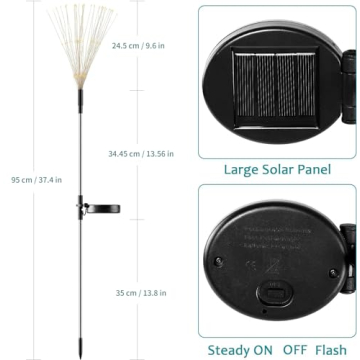 JJGoo Solar Firework Lights - Bright Outdoor Decor