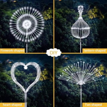 JJGoo Solar Firework Lights - Bright Outdoor Decor