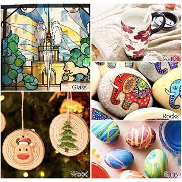 NAWOD 35 Premium Acrylic Paint Marker Pens, Double Pack of Both Extra Fine and Medium Tip, for Rock Painting, Mug, Ceramic, Glass, Wood, Fabric, Canvas, Metal, Pumpkin, DIY Crafts Making Art Supplies