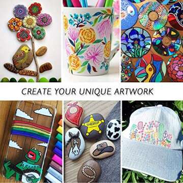 NAWOD 35 Premium Acrylic Paint Marker Pens, Double Pack of Both Extra Fine and Medium Tip, for Rock Painting, Mug, Ceramic, Glass, Wood, Fabric, Canvas, Metal, Pumpkin, DIY Crafts Making Art Supplies