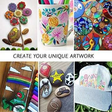 NAWOD 35 Premium Acrylic Paint Marker Pens, Double Pack of Both Extra Fine and Medium Tip, for Rock Painting, Mug, Ceramic, Glass, Wood, Fabric, Canvas, Metal, Pumpkin, DIY Crafts Making Art Supplies