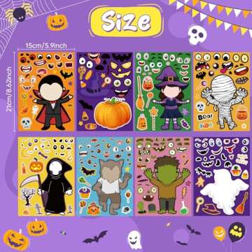 OHOME Halloween Stickers for Kids - Halloween Party Favors - DIY Halloween Crafts Stickers - Hallowe...
