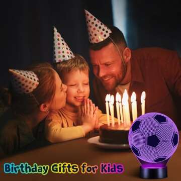Linkax Valentines Day Gifts for Kids Teens Boys, Soccer Gifts for Boys, Soccer Ball Toys for Ages 8-13 3D Illusion Night Light, 8 9 10 11 12 Year Old Boy Birthday Gift, Football Sport Fan Room Decor