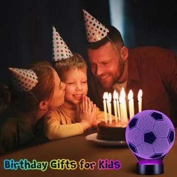 Linkax Valentines Day Gifts for Kids Teens Boys, Soccer Gifts for Boys, Soccer Ball Toys for Ages 8-13 3D Illusion Night Light, 8 9 10 11 12 Year Old Boy Birthday Gift, Football Sport Fan Room Decor