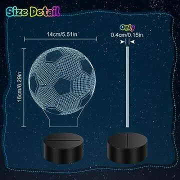 Linkax Valentines Day Gifts for Kids Teens Boys, Soccer Gifts for Boys, Soccer Ball Toys for Ages 8-13 3D Illusion Night Light, 8 9 10 11 12 Year Old Boy Birthday Gift, Football Sport Fan Room Decor