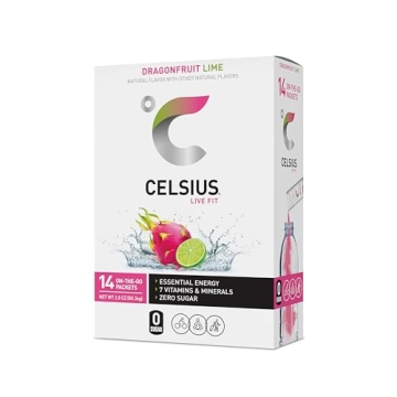 CELSIUS Dragonfruit Lime Energy Powder Sticks 14 Pack