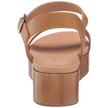 Amazon Essentials Women's Two Band Flatform Sandal, Cognac, 9.5