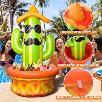 46″ Inflatable Cactus Cooler for Party Fun and Decor