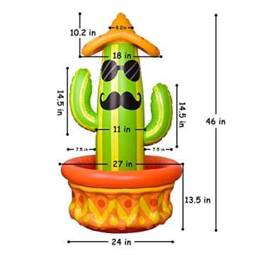 46″ Inflatable Cactus Cooler for Party Fun and Decor