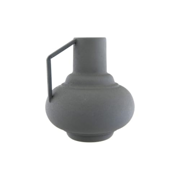 Bloomingville Sage Textured Metal Handle Vase Elegant Home Décor