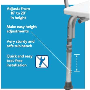 Carex Adjustable Shower Bench for Elderly & Disabled