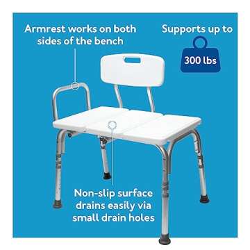 Carex Adjustable Shower Bench for Elderly & Disabled