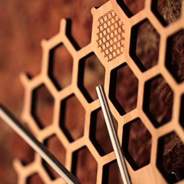 BU Products Honeycomb Bamboo Wall Clock with Silent Sweep