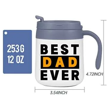Gifts For Dad, Dad Mug, Best Dad Ever Mug, Dad Gifts, Insulated Coffee Mug With Handle And Lid, Funny Dad Christmas Birthday Gifts For Husband Men Him, Fathers Gift Day From Wife Kids Son Daughter.