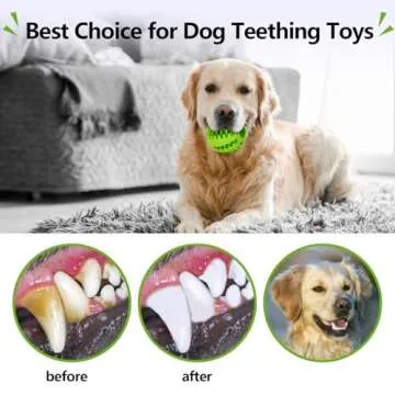 Dog Teething Toys Ball: Treat Dispensing Dog Puzzle Toys Interactive Small Medium Dog Chew Enrichment Toys for Boredom and Brain Stimulating Game to Keep Them Busy 2pack