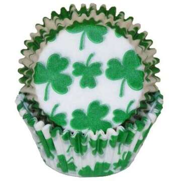 50 Shamrock Print Cupcake Liners Baking Cups Standard Size St. Patrick's Day