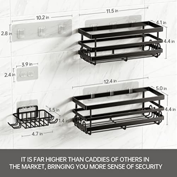 WeeProp 3 Pack Shower Caddy – Durable Organizer Set